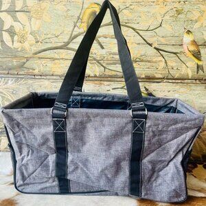 Plain Gray  Print Large Collapsible Utility Bag or Tote Bag